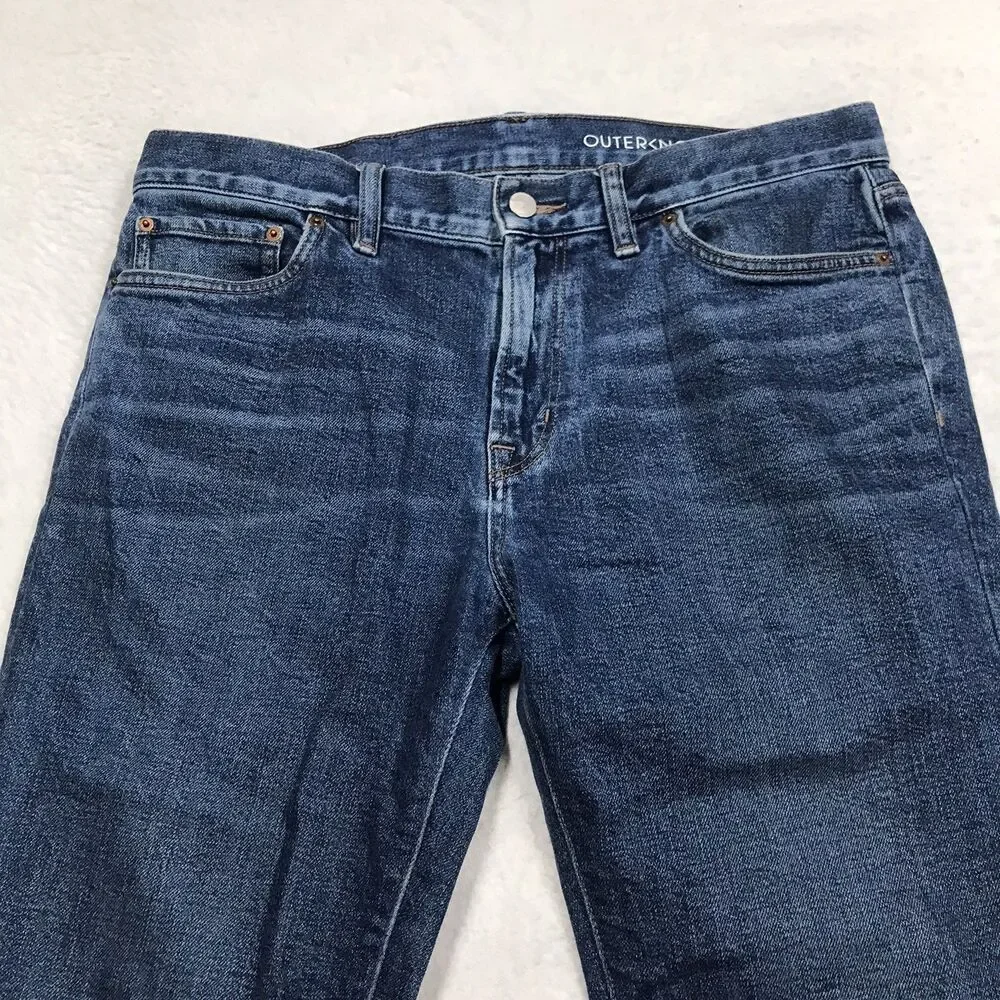 OUTERKNOWN Ambassador Jean Men 36x32 (34/32 tag) Slim Fit Whiskered Stretch SEA